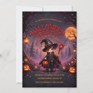 Kleine Tovenaar Halloween-feest voor Kinderen Kaart