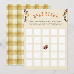 Kleine Turkije Thanksgiving Herfst Baby Bingo Kaart