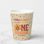 Kleine Turkse Herfst Thanksgiving 1e verjaardag Papieren Bekers (Voorkant)