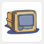 Kleine tv-set vierkante sticker (Voorkant)