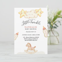Kleine twinkelende ster droom baby shower uitnodig