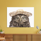 Kleine Uil | Athene noctua Canvas Afdruk (Insitu (Woonkamer))