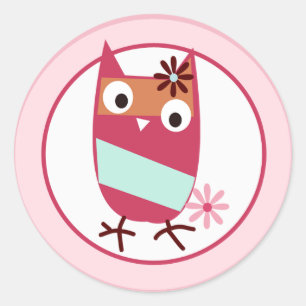 Kleine uilen envelop afdichtingen ronde sticker