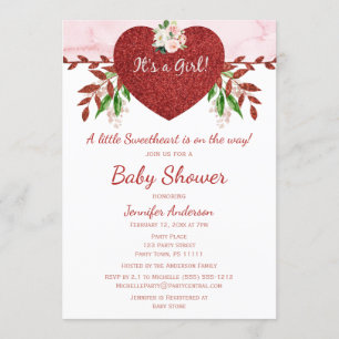 Kleine Valentijn Meisje Baby shower Kaart
