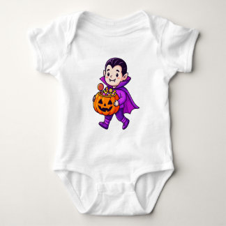 Kleine vampier met pompoensnoep romper