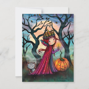 Kleine vampier met tabbykat briefkaart
