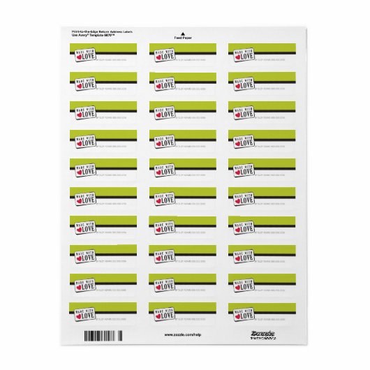 KLEINE VERPAKKING PRODUCTLABELS :: met liefde gema Etiket (Full Sheet)