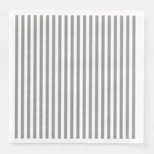 Kleine verticale grijze strepen servet (Voorkant)