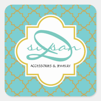 Kleine vierkante quatrefoil stickers