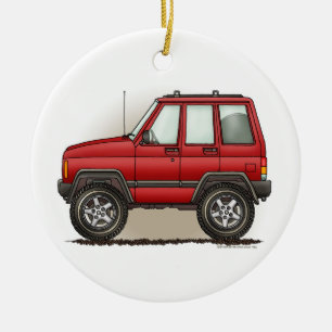 Kleine vierwielige SUV-auto-versiering Keramisch Ornament