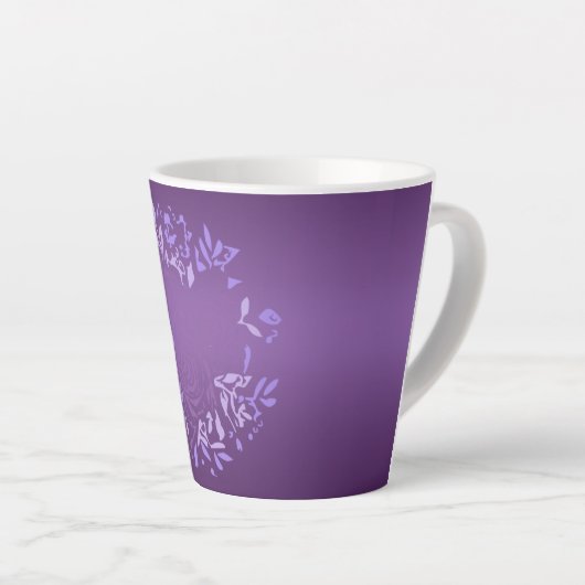 Kleine Violet Roos Latte Mok (Rechterhoek)