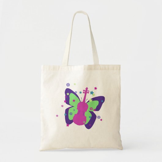 Kleine Violin Butterfly Canvas tas (Voorkant)