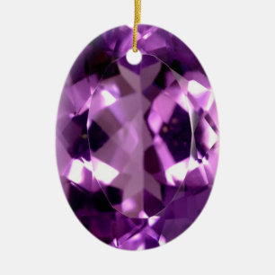Kleine vioolvis Amethyst gem Februari Keramisch Ornament