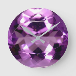 Kleine vioolvis Amethyst gem Februari Ronde Klok