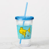 Kleine vis Big Fish Funny Acryl Drinkbeker (Achterkant)