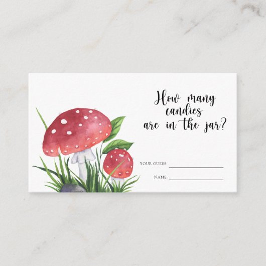 Kleine vlieg agarisch - raad eens hoeveel snoepjes informatiekaartje (Voorkant)