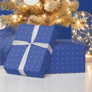 Kleine vliegtuigen op blauw cadeaupapier