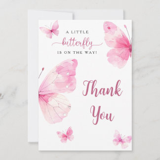Kleine Vlinder Baby Shower Bedankkaart