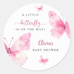 Kleine Vlinder Baby Shower Ronde Sticker