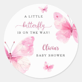 Kleine Vlinder Baby Shower Ronde Sticker