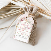 Kleine vlinder Blush Roze Bloemen Meisje Baby show Cadeaulabel