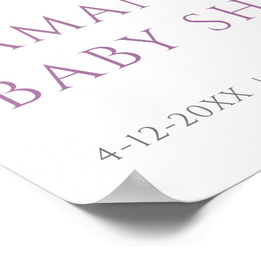 Kleine vlinder is op weg baby shower welkom poster (Hoek)