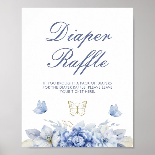Kleine Vlinder Luier Raffle Baby shower Poster (Voorkant)