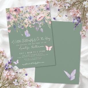 Kleine Vlinder Wildbloem Groene Babyborrel Kaart