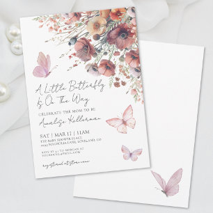 Kleine Vlinder Wilde Bloem Herfst Baby Borrel Kaart