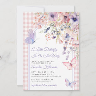 Kleine Vlinder Wildflower Baby Shower Kaart