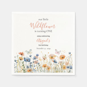 Kleine Vlinderbloem Vlindermeentje 1e verjaardag Servet