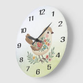 Kleine Vogel Bloemen Gouden Muur Klok (Hoek)