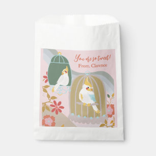 Kleine vogel kleurrijke meisjes verjaardag bedankzakje