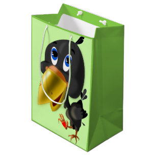 Kleine Vogel met Hart Grappige Gift Bag Medium Cadeauzakje