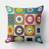 kleine vogelpanelen kussen (Voorkant)