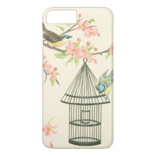 Kleine vogels op een bijkantoor en op een vogelkoo iPhone 8 plus / 7 plus hoesje