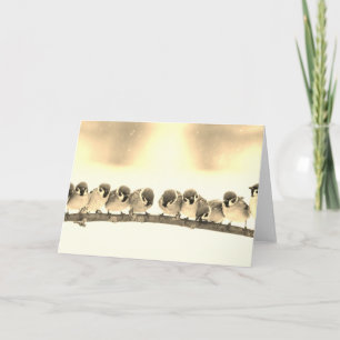 KLEINE VOGELS VOOR GEvouwen notitiekaart op een TA