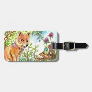 Kleine vos en Chipmunk Bagagelabel