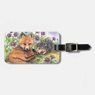 Kleine vos en egel bagagelabel