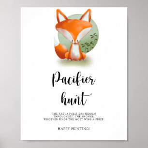 Kleine vos - Fopspeen jacht baby shower spel Poster