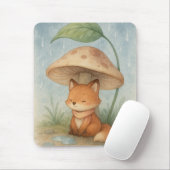 Kleine vos in de regen muismat (Met muis)