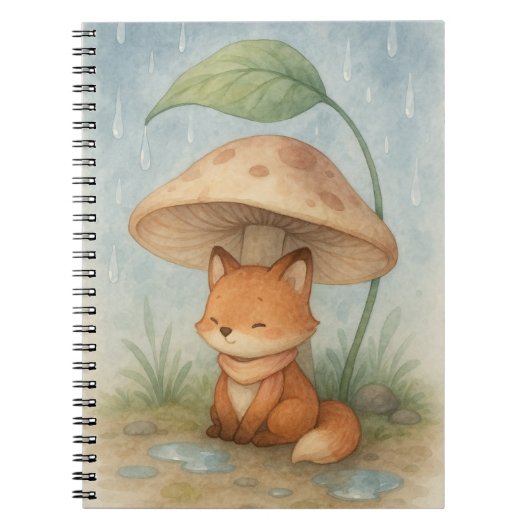 Kleine vos in de regen notitieboek (Voorkant)