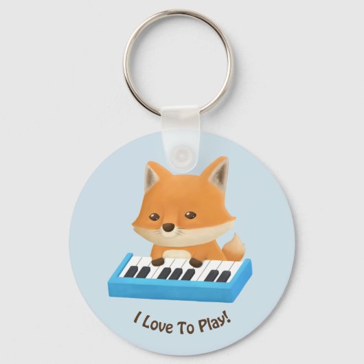 Kleine vos op de Kinder Sleutelhanger Piano (Voorkant)