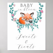 Kleine vos - snoepjes en traktaties baby shower po poster (Voorkant)