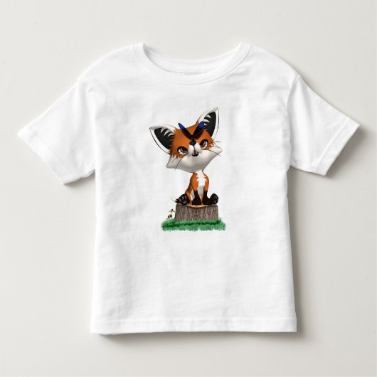 Kleine vossen en vlinder T Shirt kinderen en Baby (Voorkant)