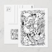 Kleine Vossen Schilderbaar Briefkaart (Voorkant / Achterkant)