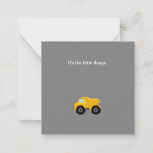 Kleine vuilniswagen Dank u opmerking Kaart Notitiekaartje