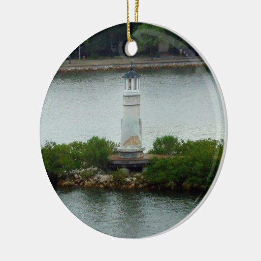 Kleine vuurtoren keramisch ornament (Links)