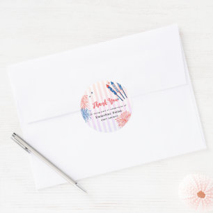 Kleine vuurwerk 4 juli Bedankt Baby Shower Ronde Sticker