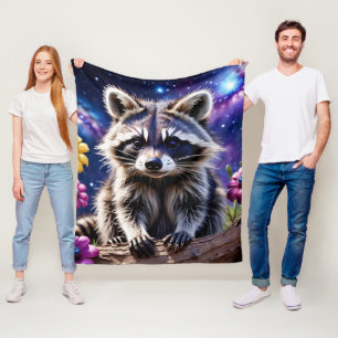 Kleine wasbeer fleece deken